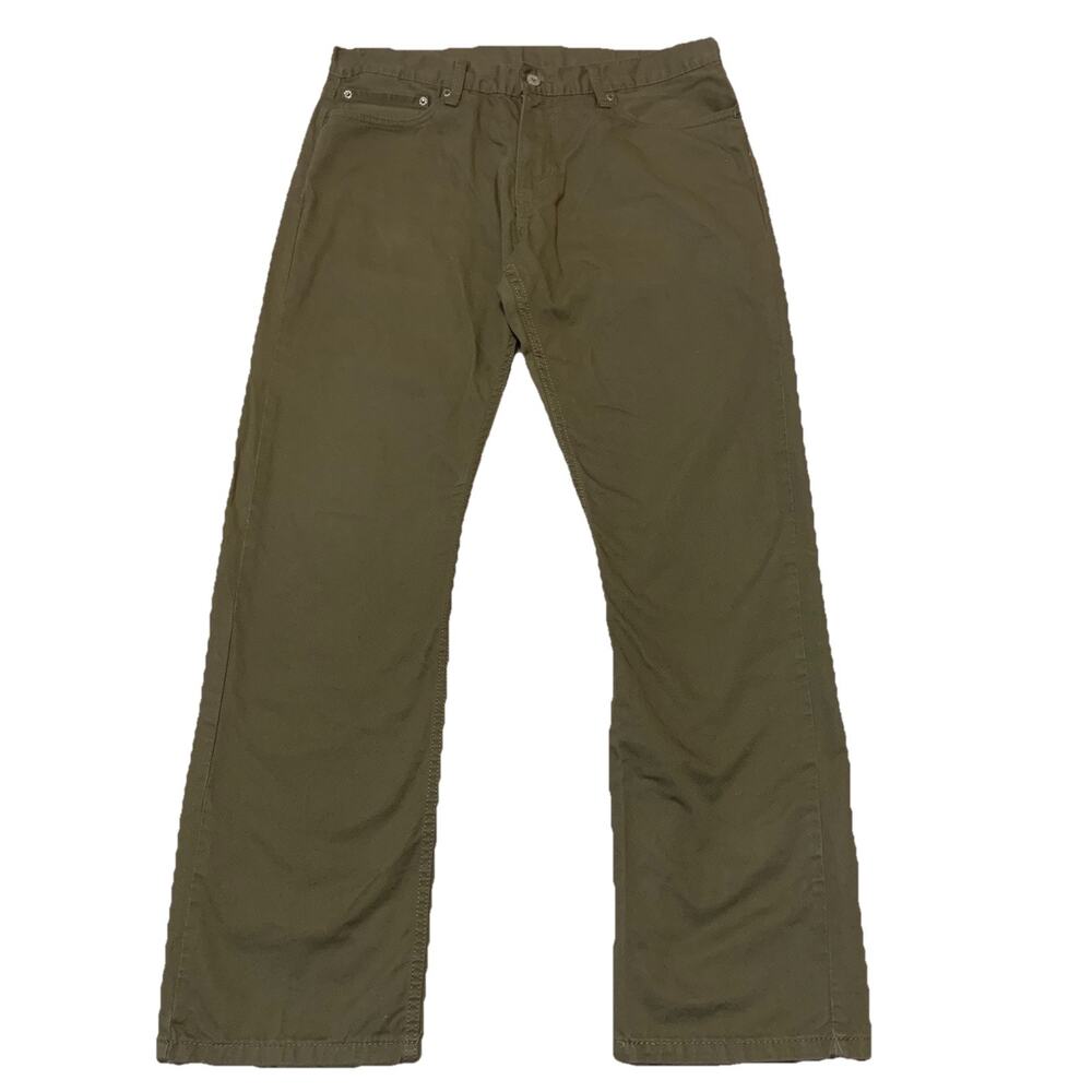 Levis 514 Straight Leg Olive Green Twill Jeans Mens 34x32